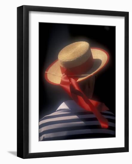 Canal Grande towards Santa Gondolier, Venice, Italy-Walter Bibikow-Framed Photographic Print