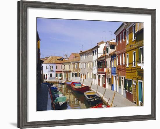 Canal in Burano, Venice, Italy-Fraser Hall-Framed Photographic Print