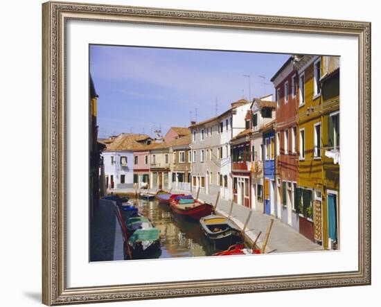 Canal in Burano, Venice, Italy-Fraser Hall-Framed Photographic Print