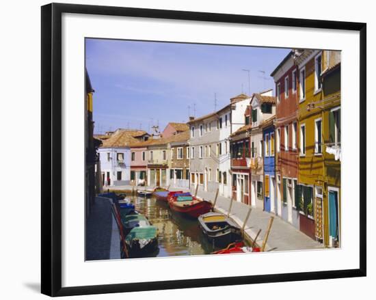 Canal in Burano, Venice, Italy-Fraser Hall-Framed Photographic Print