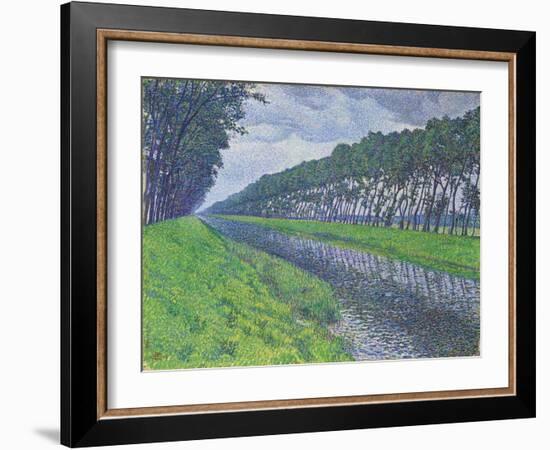 Canal in Flanders; Le Canal En Flandre Par Temps Triste, 1894-Theo van Rysselberghe-Framed Giclee Print