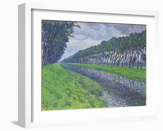 Canal in Flanders; Le Canal En Flandre Par Temps Triste, 1894-Theo van Rysselberghe-Framed Giclee Print