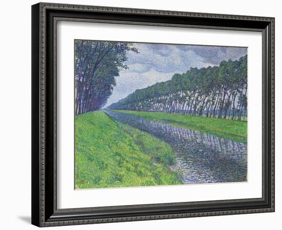 Canal in Flanders; Le Canal En Flandre Par Temps Triste, 1894-Theo van Rysselberghe-Framed Giclee Print