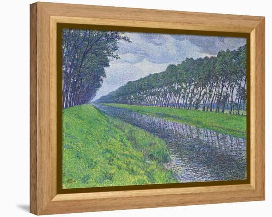 Canal in Flanders; Le Canal En Flandre Par Temps Triste, 1894-Theo van Rysselberghe-Framed Premier Image Canvas