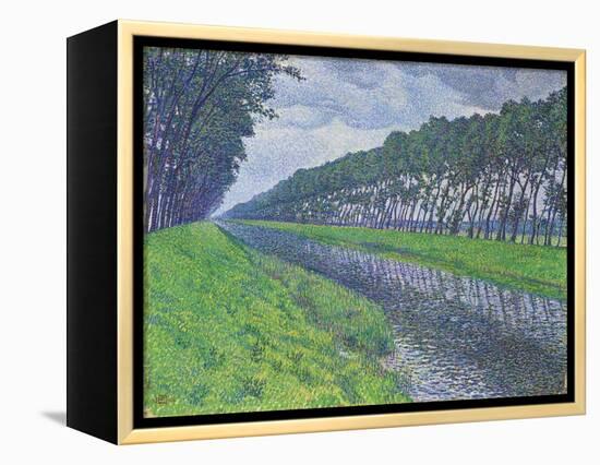 Canal in Flanders; Le Canal En Flandre Par Temps Triste, 1894-Theo van Rysselberghe-Framed Premier Image Canvas