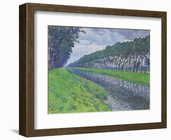 Canal in Flanders; Le Canal En Flandre Par Temps Triste, 1894-Theo van Rysselberghe-Framed Giclee Print