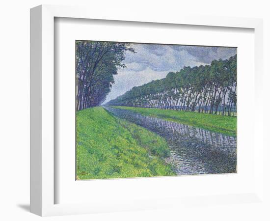 Canal in Flanders; Le Canal En Flandre Par Temps Triste, 1894-Theo van Rysselberghe-Framed Giclee Print