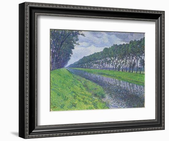 Canal in Flanders; Le Canal En Flandre Par Temps Triste, 1894-Theo van Rysselberghe-Framed Giclee Print