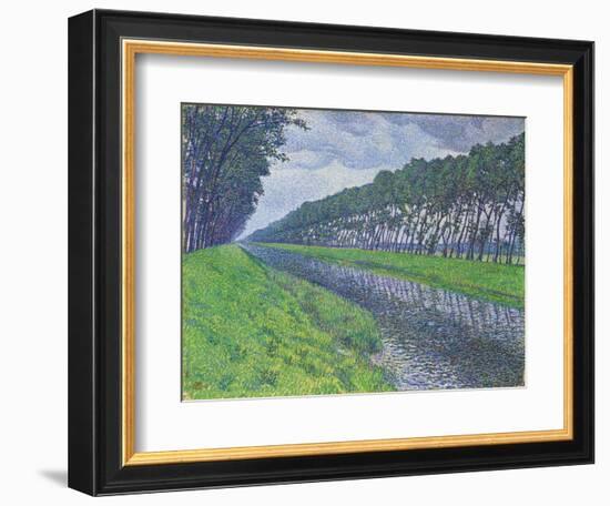 Canal in Flanders; Le Canal En Flandre Par Temps Triste, 1894-Theo van Rysselberghe-Framed Giclee Print