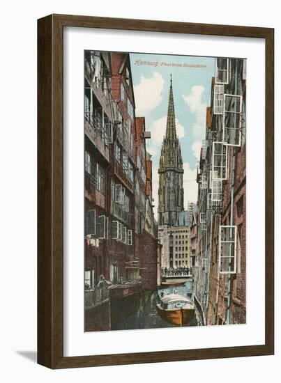 Canal in Old Hamburg, Germany-null-Framed Art Print