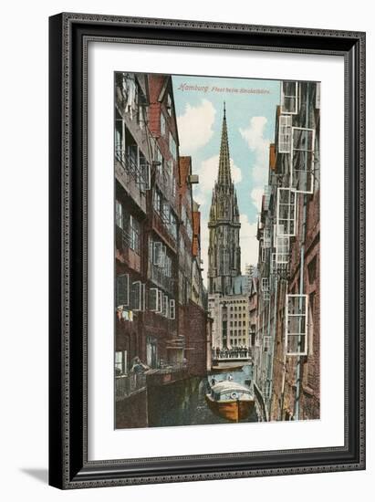 Canal in Old Hamburg, Germany-null-Framed Art Print