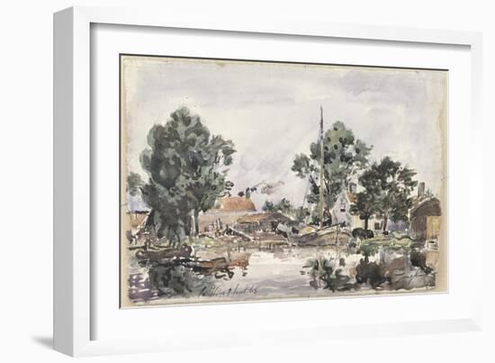 Canal in the Hague, 1868-Johan-Barthold Jongkind-Framed Giclee Print