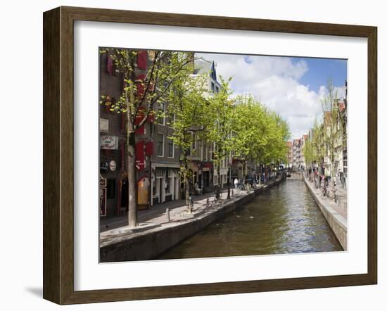 Canal in the Red Light District, Amsterdam, Netherlands, Europe-Amanda Hall-Framed Photographic Print