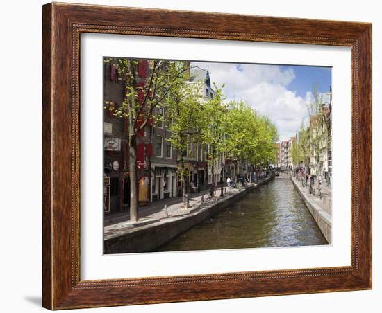 Canal in the Red Light District, Amsterdam, Netherlands, Europe-Amanda Hall-Framed Photographic Print