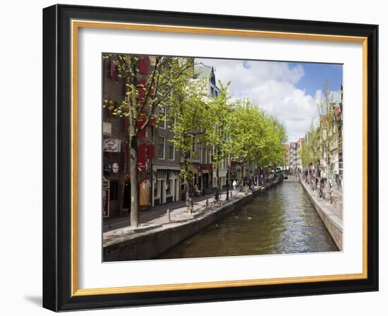 Canal in the Red Light District, Amsterdam, Netherlands, Europe-Amanda Hall-Framed Photographic Print