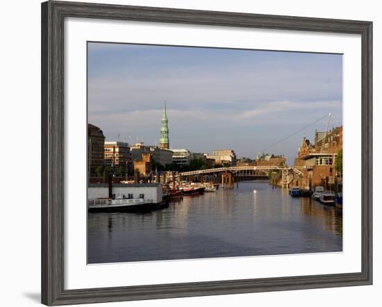 Canal in the Speicherstadt, the Historical Warehouse City of Hamburg, Hamburg, Germany-Yadid Levy-Framed Photographic Print