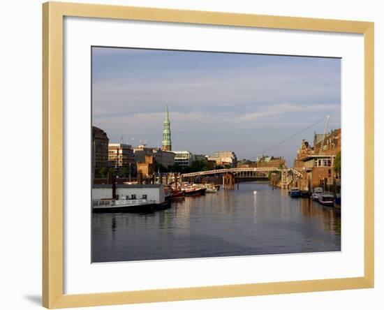 Canal in the Speicherstadt, the Historical Warehouse City of Hamburg, Hamburg, Germany-Yadid Levy-Framed Photographic Print