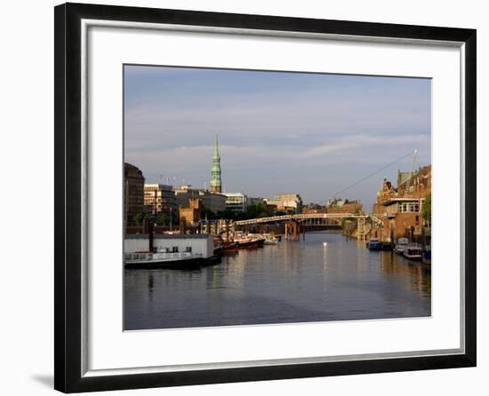 Canal in the Speicherstadt, the Historical Warehouse City of Hamburg, Hamburg, Germany-Yadid Levy-Framed Photographic Print