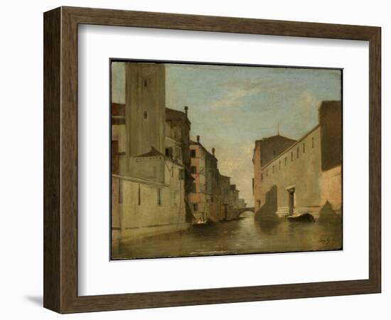 Canal in Venice, C.1870 (Oil on Panel)-Eugene Fromentin-Framed Giclee Print