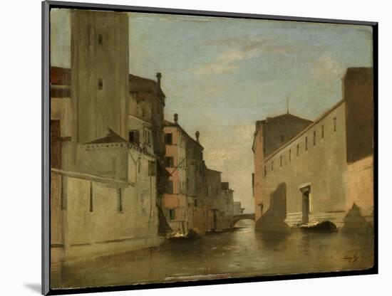 Canal in Venice, C.1870 (Oil on Panel)-Eugene Fromentin-Mounted Giclee Print