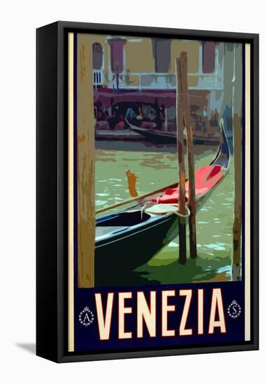 Canal in Venice Italy 3-Anna Siena-Framed Premier Image Canvas