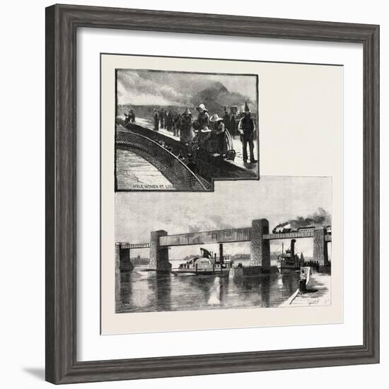 Canal Lock, and Railway Bridge at Ste. Anne'S, Canada, Nineteenth Century-null-Framed Giclee Print