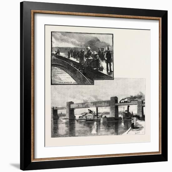 Canal Lock, and Railway Bridge at Ste. Anne'S, Canada, Nineteenth Century-null-Framed Giclee Print