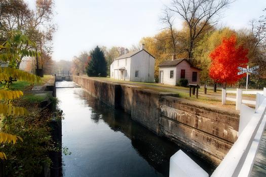 Canal Lock Fall Scene, Kingston, New Jersey' Photographic Print - George  Oze | Art.com