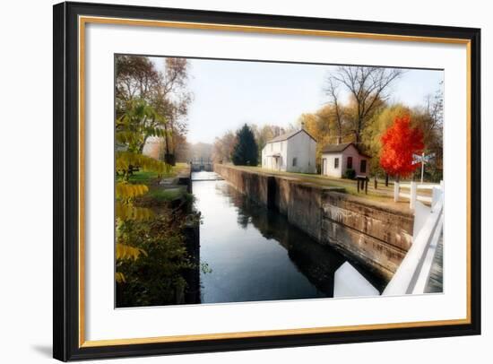 Canal Lock Fall Scene, Kingston, New Jersey-George Oze-Framed Photographic Print