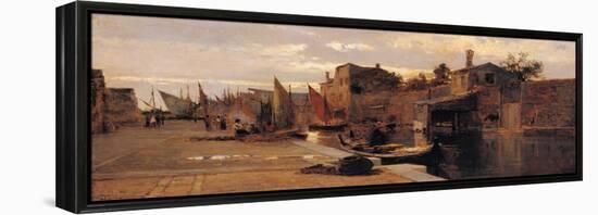 Canal of the Venetian Lagoon-Pietro Fragiacomo-Framed Premier Image Canvas