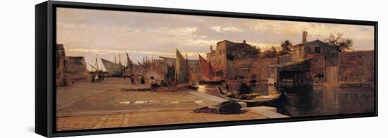 Canal of the Venetian Lagoon-Pietro Fragiacomo-Framed Premier Image Canvas