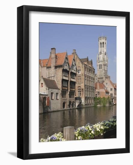 Canal of Traditional Flemish Gables and Belfry, Brugge, UNESCO World Heritage Site, Belgium-James Emmerson-Framed Photographic Print