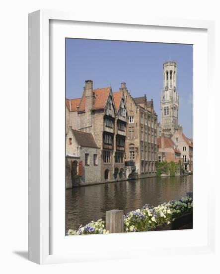 Canal of Traditional Flemish Gables and Belfry, Brugge, UNESCO World Heritage Site, Belgium-James Emmerson-Framed Photographic Print