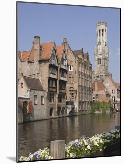 Canal of Traditional Flemish Gables and Belfry, Brugge, UNESCO World Heritage Site, Belgium-James Emmerson-Mounted Photographic Print