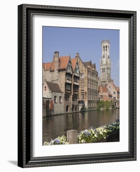 Canal of Traditional Flemish Gables and Belfry, Brugge, UNESCO World Heritage Site, Belgium-James Emmerson-Framed Photographic Print