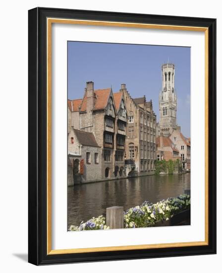 Canal of Traditional Flemish Gables and Belfry, Brugge, UNESCO World Heritage Site, Belgium-James Emmerson-Framed Photographic Print