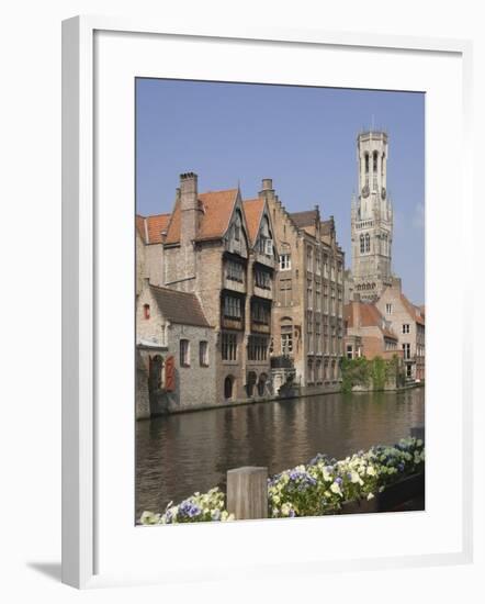 Canal of Traditional Flemish Gables and Belfry, Brugge, UNESCO World Heritage Site, Belgium-James Emmerson-Framed Photographic Print