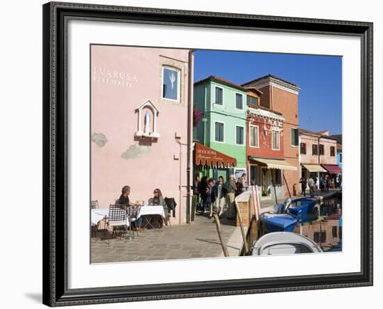 Canal on Burano Island, Venice, Veneto, Italy, Europe-Richard Cummins-Framed Photographic Print