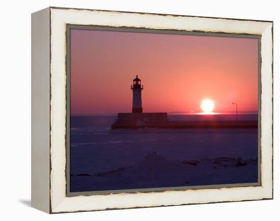 Canal Park Lighthouse at Dawn, Canal Park, Duluth, Minnesota, USA-Maresa Pryor-Framed Premier Image Canvas