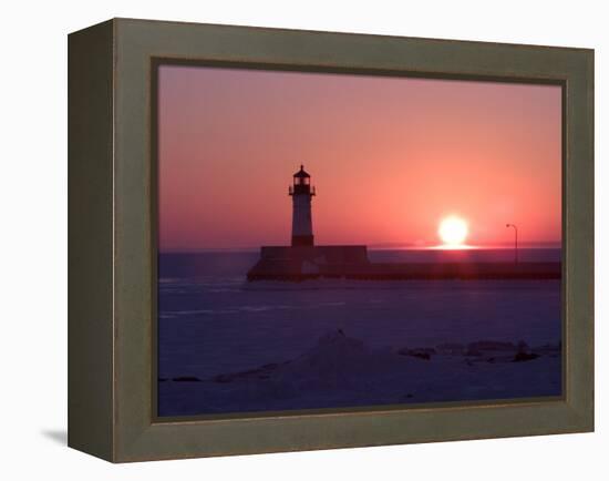 Canal Park Lighthouse at Dawn, Canal Park, Duluth, Minnesota, USA-Maresa Pryor-Framed Premier Image Canvas