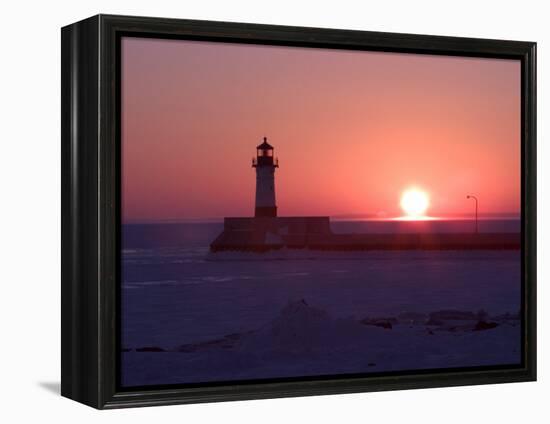 Canal Park Lighthouse at Dawn, Canal Park, Duluth, Minnesota, USA-Maresa Pryor-Framed Premier Image Canvas