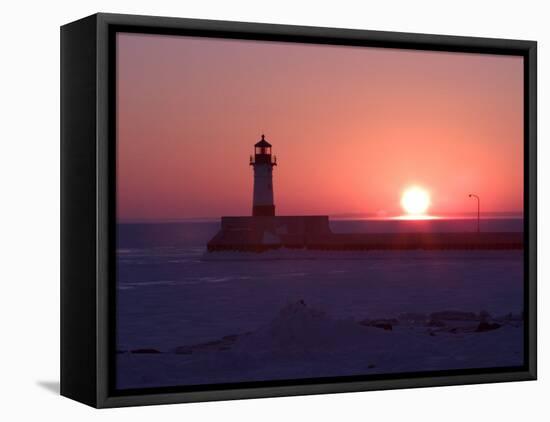 Canal Park Lighthouse at Dawn, Canal Park, Duluth, Minnesota, USA-Maresa Pryor-Framed Premier Image Canvas