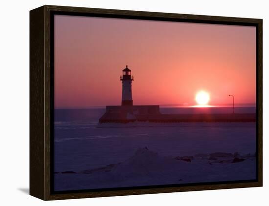 Canal Park Lighthouse at Dawn, Canal Park, Duluth, Minnesota, USA-Maresa Pryor-Framed Premier Image Canvas