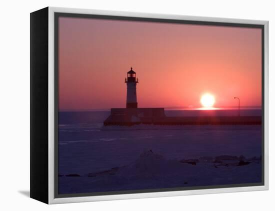 Canal Park Lighthouse at Dawn, Canal Park, Duluth, Minnesota, USA-Maresa Pryor-Framed Premier Image Canvas