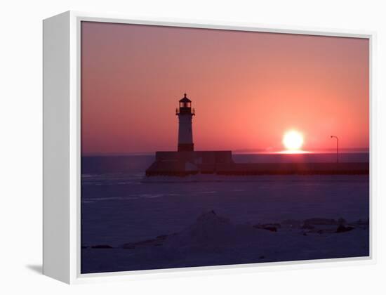 Canal Park Lighthouse at Dawn, Canal Park, Duluth, Minnesota, USA-Maresa Pryor-Framed Premier Image Canvas