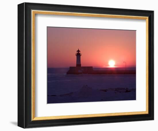 Canal Park Lighthouse at Dawn, Canal Park, Duluth, Minnesota, USA-Maresa Pryor-Framed Photographic Print