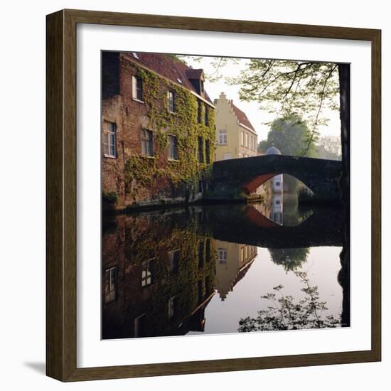 Canal Reflections, Bruges, Belgium-Roy Rainford-Framed Photographic Print