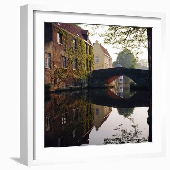 Canal Reflections, Bruges, Belgium-Roy Rainford-Framed Photographic Print