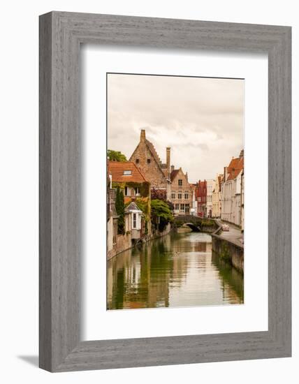 Canal scene, Bruges, West Flanders, Belgium.-Michael DeFreitas-Framed Photographic Print