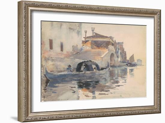 Canal Scene, Ponte Panada, Fondamenta Nuove, Venice, c.1880-82-John Singer Sargent-Framed Giclee Print